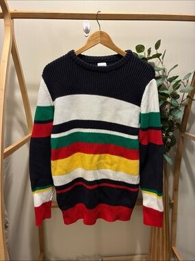 Zara Men's Crewneck Sweater in Navy, White, Red, Green, Yellow